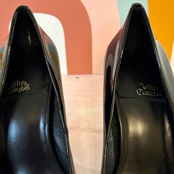 Jeffrey Campbell Glossy Black Patent Pointed Heels 4”, 7.5 - Picture 3 of 8